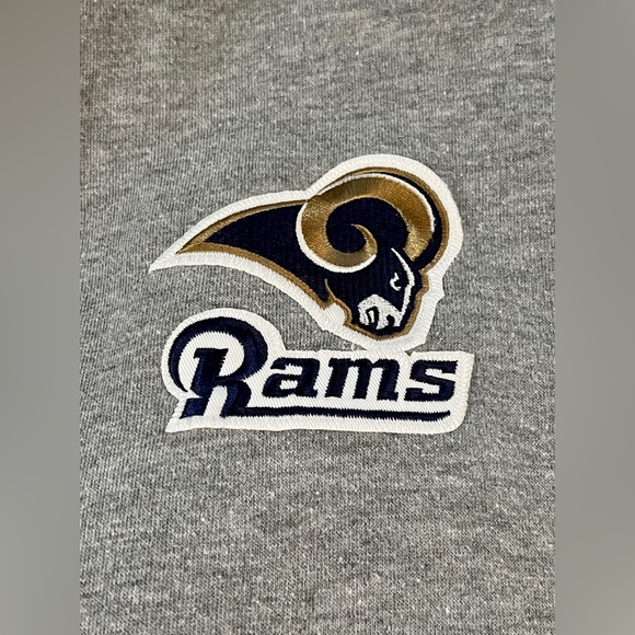 Vintage NFL Licensed Rams Football Gray Zip Up Hooded Jacket XL Embroidered Logo - Picture 4 of 8